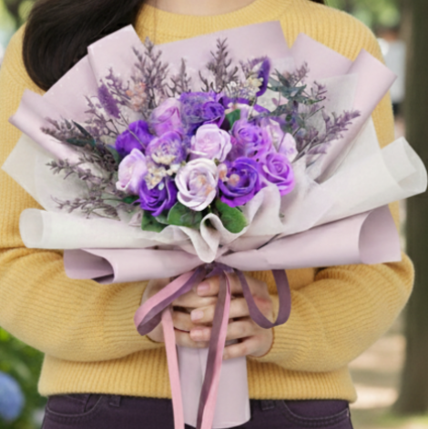비누꽃다발 졸업 졸업식꽃다발 어버이날꽃 여자친구 생일 선물 카네이션 보라장미